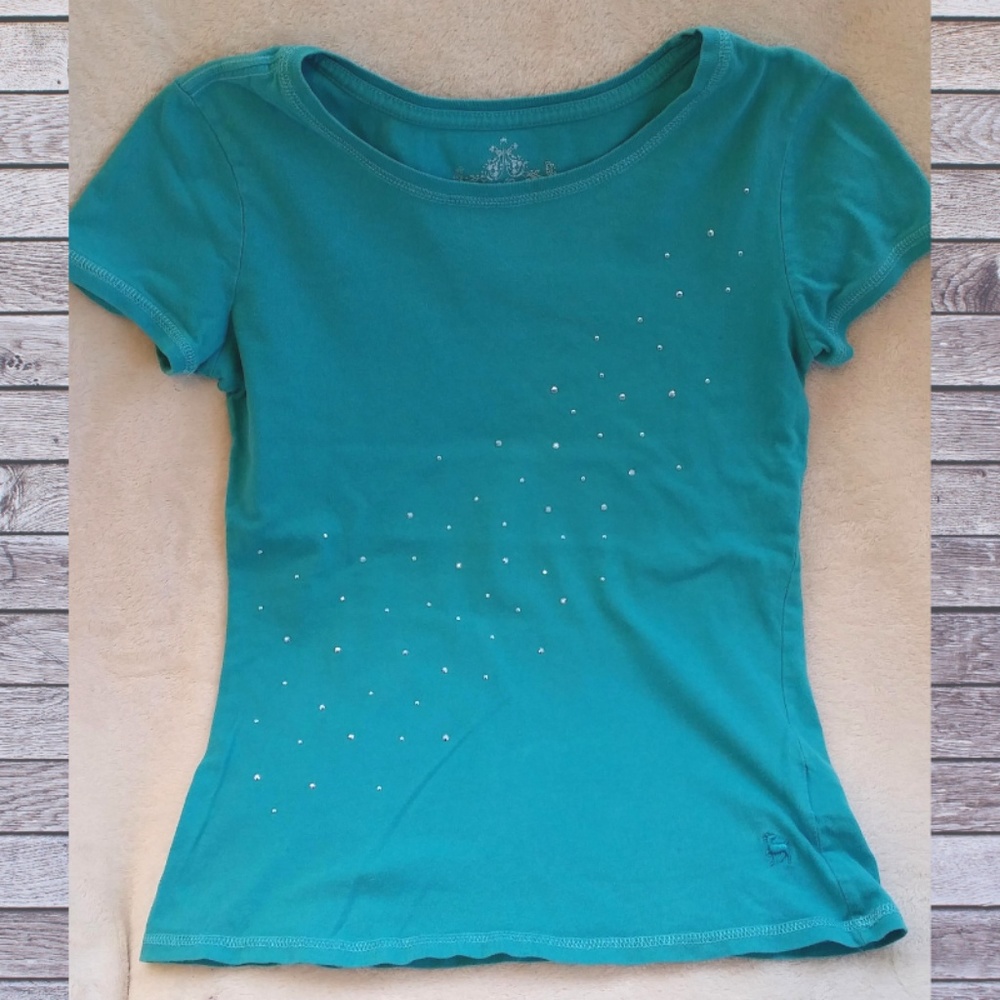 Girls Rhinestone Short Sleeve T-shirt -Size L(14)